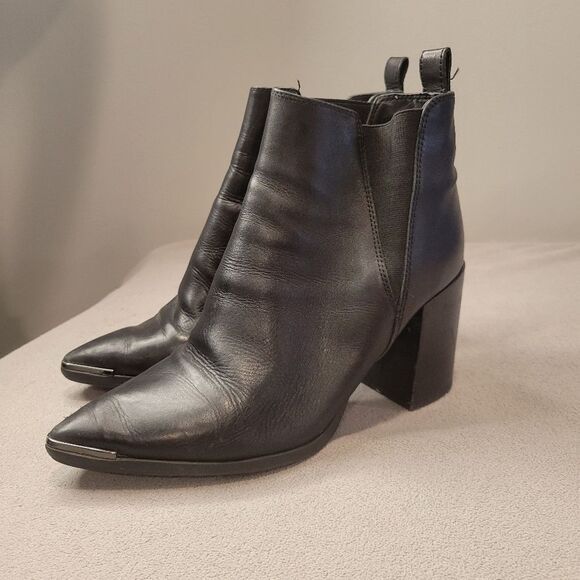 Tony Bianco Bello Point Toe Leather Boots Black Size 7 - Picture 2 of 7